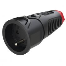 PCE 2410-src Safety mains socket Plastic, Rubber 230 V Black IP20