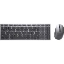 Dell KM7120W Bluetooth®, Wi-Fi Keyboard and mouse set German, QWERTZ Grey (metallic), Black