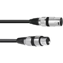 Omnitronic 3022075B XLR Cable [1x XLR plug 3-pin - 1x XLR socket 3-pin] 0.20 m Black