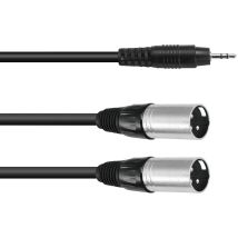 Omnitronic 30225158 XLR Adapter cable [1x Jack plug 3.5 mm - 2x XLR plug 3-pin] 1.50 m Black