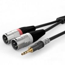 Sommer Cable HBA-3SM2-0300 Audio/phono Adapter cable [1x XLR plug 3-pin - 1x Jack plug 3.5 mm] 3.00 m Black