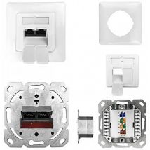 Kathrein ESN 100 Network outlet Flush mount Insert with main panel and frame CAT 6A Pure white (RAL 9010)