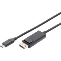 Digitus USB-C® / HDMI Adapter cable USB-C® plug, HDMI-A plug 2.00 m Black AK-300330-020-S Shielded, double shielding USB-C® screen cable