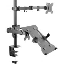 SpeaKa Professional SP-MM-302 2x Monitor mount 33,0 cm (13) - 81,3 cm (32) Black Swivelling/tiltable, Height-adjustable, Rotatable