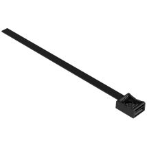 Hebotec Hook-and-loop mount for bundling , with socket, screw-on Hook and loop pad (W x H) 7.5 mm x 150 mm Black 1 pc(s)