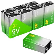 GP Super 9 V / PP3 battery Alkali-manganese 9 V 8 pc(s)
