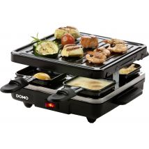 DOMO Just us DO9147G Raclette Grill function, Non-stick coating, Indicator light, 4 pannikins Black