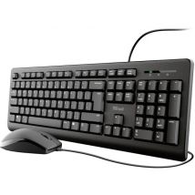 Trust PRIMO Corded Keyboard and mouse set German, QWERTZ Black