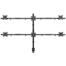 SpeaKa Professional SP-MM-1010 6x Monitor desk mount 43,2 cm (17) - 81,3 cm (32) Black (RAL 7001) Swivelling/tiltable