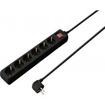 Sygonix SY-4891002 Power strip (+ switch) Black PG connector 1 pc(s)