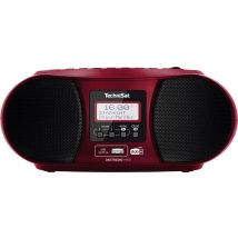TechniSat DIGITRADIO 1990 Radio CD player DAB+, FM AUX, Bluetooth, CD, USB Battery charger, Alarm clock Red