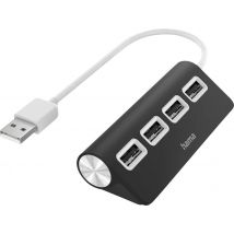 Hama 4 ports USB 2.0 hub Black