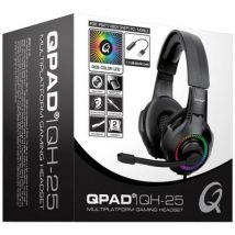 QPAD QH25 Gaming Over-ear headset Corded (1075100) 7.1 Surround Black, RGB