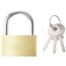 Sygonix SY-5045284 Padlock 39.8 mm keyed-different Gold yellow Key