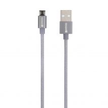 Skross USB cable USB 2.0 USB-A plug 1.20 m Space Grey Round, Flexible, Fabric sleeve SKCA0010A-M120CN