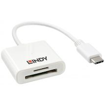 LINDY 43185 External memory card reader microSD, SD, USB A (USB 3.2 1st gen) White