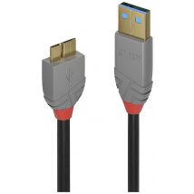 LINDY USB cable USB 3.2 1st Gen (USB 3.0 / USB 3.1 1st Gen) USB-A plug, USB Micro-B 3.0 plug 2.00 m Black 36767