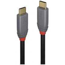 LINDY USB cable USB 3.2 2x 2nd Gen USB-C® plug, USB-C® plug 1.00 m Black, Grey 36901