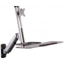 SpeaKa Professional SP-MM-705 1x Monitor wall mount 33,0 cm (13) - 81,3 cm (32) Silver Height-adjustable, Tiltable, Swivelling, Rotatable