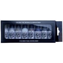 Vallejo 71176 Model tain tint Silver, Steel, Gold, Brass, Copper, Artic blue, Gun metal, Black 8 pc(s)