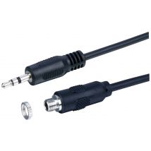 Lyndahl Jack Audio/phono Adapter cable [1x Jack plug 3.5 mm - 1x Jack socket 3.5 mm] 1 m Black