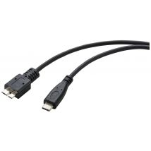 Renkforce USB 3.2 1st Gen (USB 3.0) Adapter cable [1x USB-C® plug - 1x USB 3.2 1st Gen connector Micro B (USB 3.0)] RF-5720384 0.50 m Round
