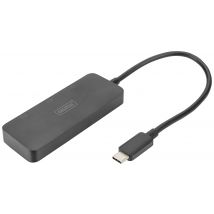 Digitus DS-45334 DisplayPort / USB-C® Adapter [1x USB-C® - 3x DisplayPort socket] Black 4K UHD, w/o charging port