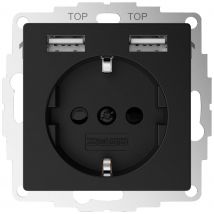 2USB 2U-449634 Dry-lining box Black (matt)