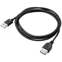 Akyga USB cable USB-A plug, USB-A socket 1.80 m Black AK-USB-07