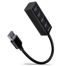 AXAGON AXAGON HUE-M1A Superspeed USB-A Mini Hub, 4x USB 3.0 - 20cm, schwarz 4 ports USB 3.0 hub Black