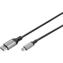 Digitus DisplayPort / Mini DisplayPort Cable DisplayPort plug, Mini DisplayPort plug 2 m Black DB-340106-020-S Shielded, Aluminium connector DisplayPort cable