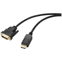 Renkforce DisplayPort / DVI Adapter cable DisplayPort plug, DVI-D 24+1-pin plug 1.80 m Black RF-5771518 PVC coating DVI cable