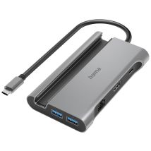 Hama 7 ports USB 3.2 1st Gen (USB 3.0) hub + quick-charge port, + USB C connector, Ultra HD compatibility Grey
