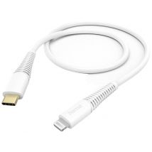 Hama USB charging cable USB 2.0 Apple Lightning plug, USB-C® plug 1.50 m White 00201603