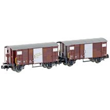 Hobbytrain H24202 N 2pc set covered goods wagon K2 of SBB