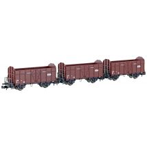 Hobbytrain H24302 N 3pc set open goods wagon Fbkk of SBB