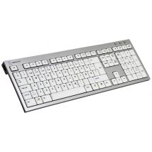 Logickeyboard Premium Line Corded Keyboard German, QWERTZ Grey Multimedia buttons, USB hub, Quiet keypad