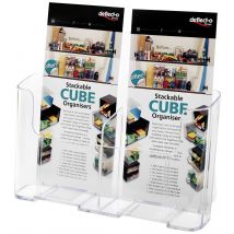 Deflecto 74501 Brochure holder Transparent No. of compartments 2 1 pc(s) (W x H x D) 240 x 188 x 95 mm