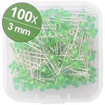 Quadrios LED set Green 3 mm 20 mA 2.0 V