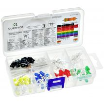Quadrios LED set Red, Green, Yellow, Blue, Cold white, Warm white 5 mm 20 mA, 30 mA 2 V, 3 V