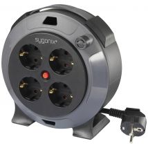 Sygonix SY-5806896 Cable reel 5 m Black PG plug