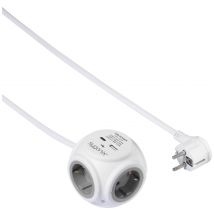 Sygonix SY-5827192 Socket cube 3x White, Grey PG connector 1 pc(s)