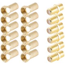 Shiverpeaks BS15-300014 F connector gold-plated Connections: F plug, F socket, F plug Cable diameter: 6.7 mm 1 Set