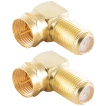 Shiverpeaks BS15-301614 F adapter (angled) gold-plated Connections: F plug, F socket 2 pc(s)