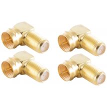 Shiverpeaks BS15-301714 F adapter (angled) gold-plated Connections: F plug, F socket 4 pc(s)