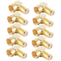 Shiverpeaks BS15-301814 F adapter (angled) gold-plated Connections: F plug, F socket 10 pc(s)