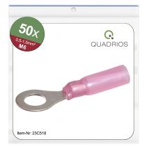 Quadrios 23C518 Ring terminal Cross section (max.)=1.5 mm² Hole Ø=6.5 mm Partially insulated Red 50 pc(s)