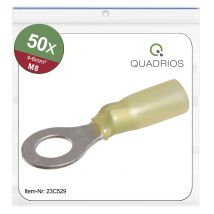 Quadrios 23C529 Ring terminal Cross section (max.)=6 mm² Hole Ø=8.5 mm Partially insulated Yellow 50 pc(s)
