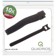 Quadrios 23CA185 Hook-and-loop cable tie for bundling Hook and loop pad (L x W) 200 mm x 12 mm Black 10 pc(s)