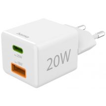 Hama USB charger 20.00 W 1x USB-C®, 1x USB-A Power Delivery, QC 3.0 White Indoors Quick charger